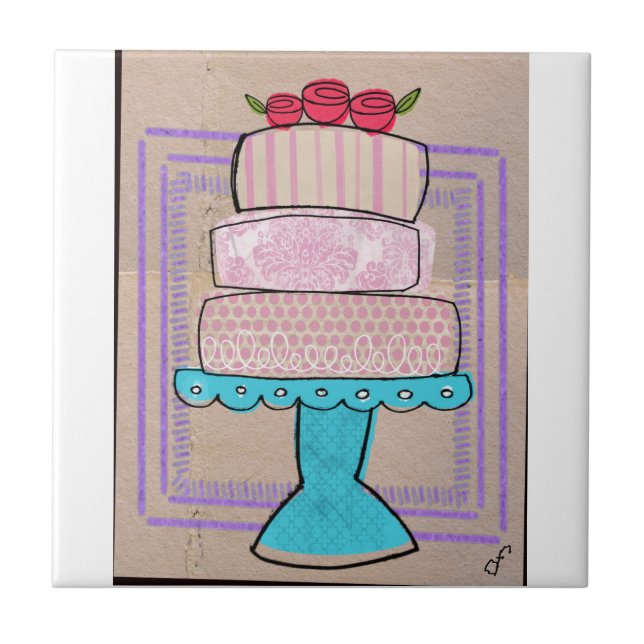 Det mönstrade pastelltorn kakelplatta (Framsidan)