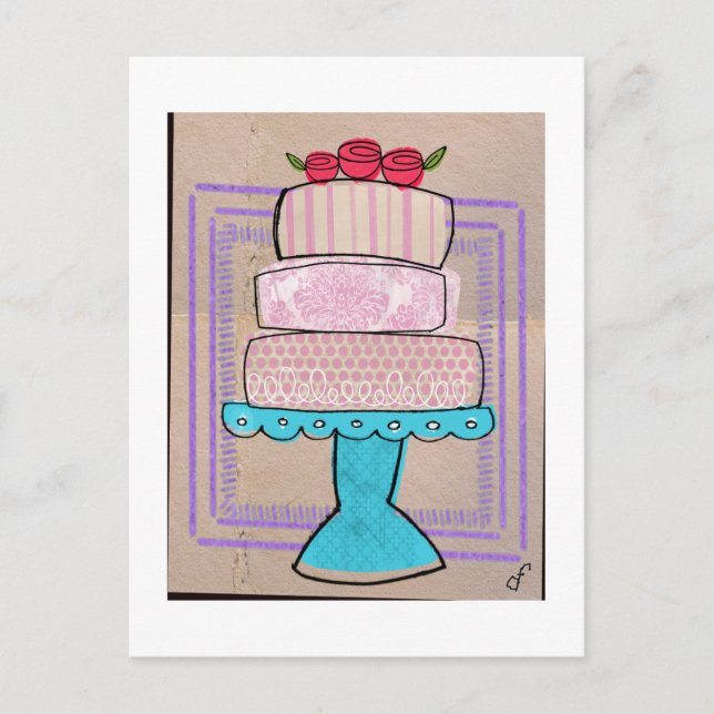 Det mönstrade pastelltorn vykort (Framsida)