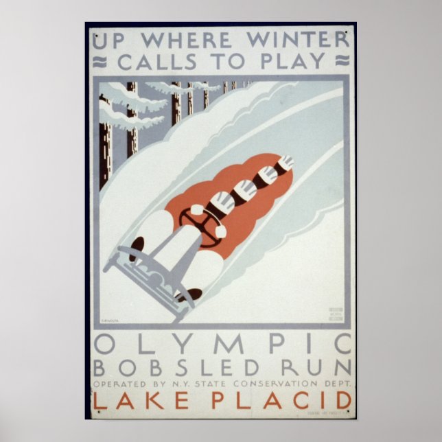 Det monterade värdet för Olympic Bobsled Springa S Poster (Framsidan)