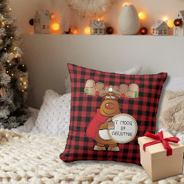 Det Moose är julklapp i Personligen Tecknad Kudde