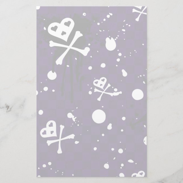 Det mörka färgEmo mönster med målar Brevpapper (Framsida)