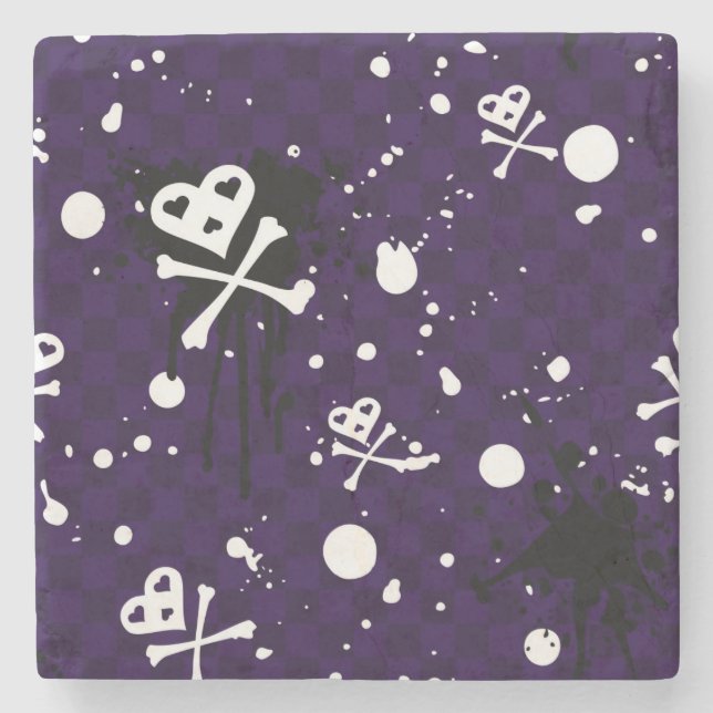 Det mörka färgEmo mönster med målar Underlägg Sten (Framsidan)