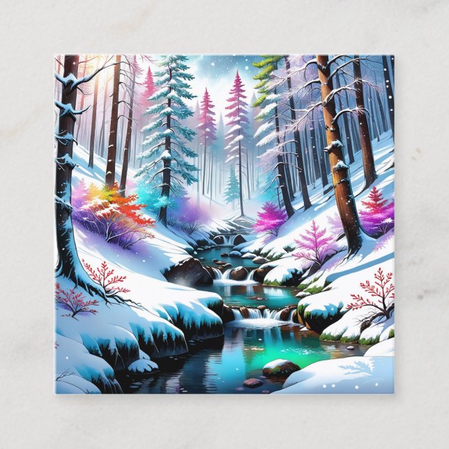 Det mousserande snö i bild är så vackert! fyrkantigt visitkort (Framsida)