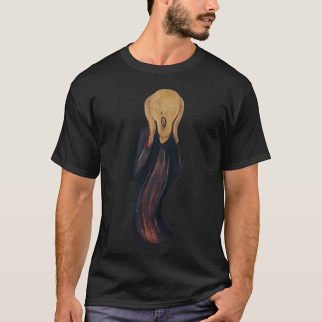 det munch skriket omritat t shirt (Framsida)