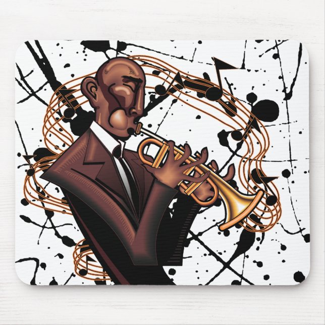 Det musikaliska Jazzljud Mousepad Musmatta (Framsidan)