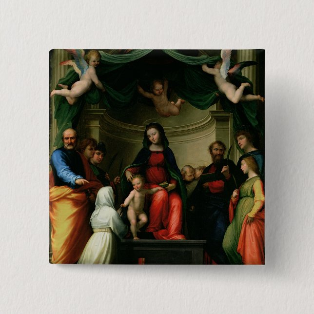 Det Mystic giftermål av St. Catherine av Siena med Knapp (Framsida)