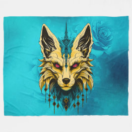 Det mystiska rävhuvudet, ädel och mystisk. fleecefilt