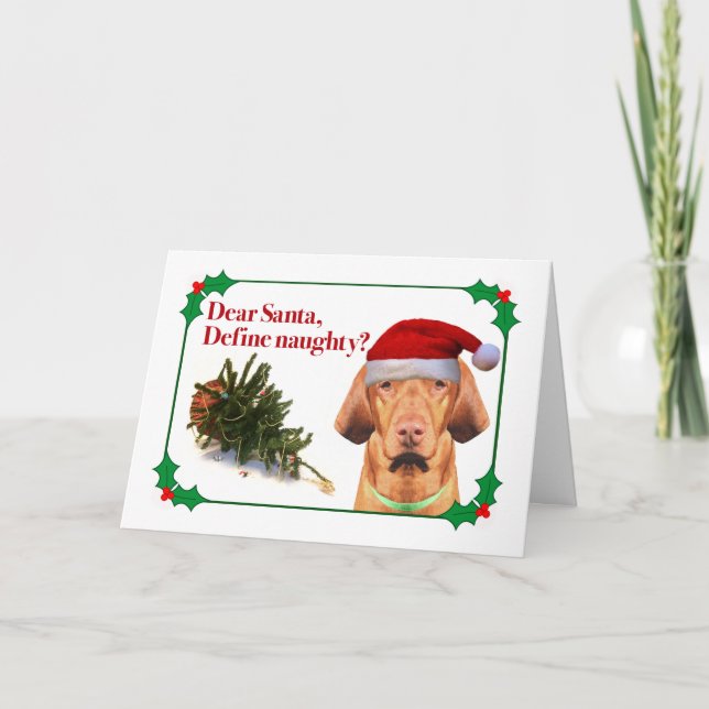 Det Naughty Vizsla Julkort Helgkort (Framsida)