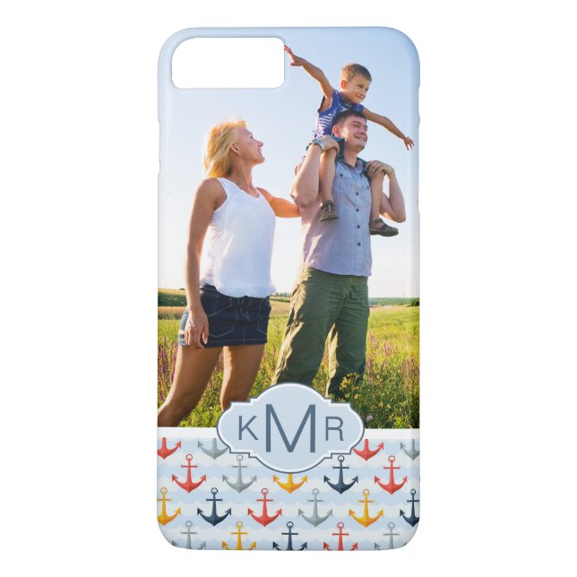 Det nautiska beställnings- fotoet & monogramen Case-Mate iPhone skal (Baksida)