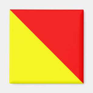 Det nautiska flaggaalfabetet undertecknar magnet