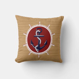 Det nautiska frakthjul ankrar på Wood korn Kudde