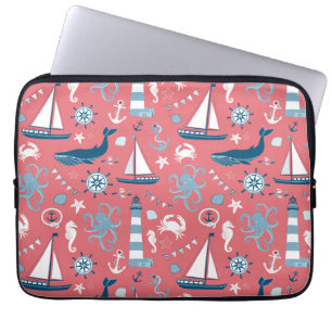 Det nautiska hav steg laptop fodral