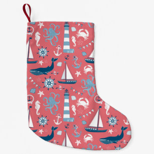Det nautiska hav steg liten julstrumpa