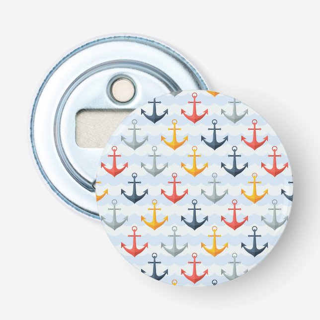 Det nautiska mönster med ankrar flasköppnare (Framsidan)