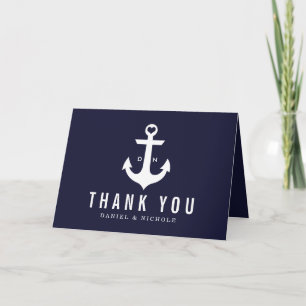 Det nautiska tematack Cards bröllop Tack Kort