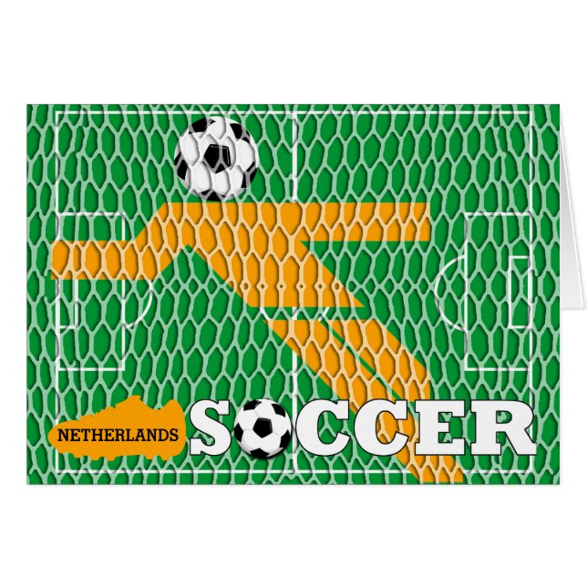 Det nederländska fotbollfält skor målhälsningkorte OBS kort (Framsidan Horizontal)