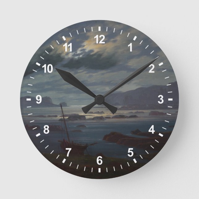 Det nordliga havet i månsken, 1823-24 rund klocka (Framsida)