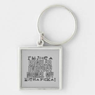 Det normalagrabb fyrkantig silverfärgad nyckelring