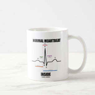 Det normalahjärtslaginsida (ECG EKG) Kaffemugg