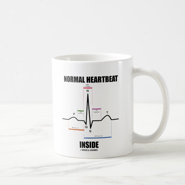 Det normalahjärtslaginsida (ECG EKG) Kaffemugg (Höger)