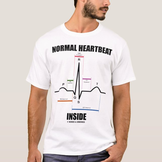 Det normalahjärtslaginsida (EKG) Tee Shirt (Framsida)