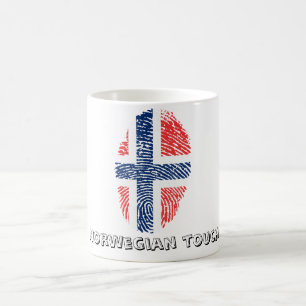 Det norska handlag identifierar med fingeravtryck kaffemugg