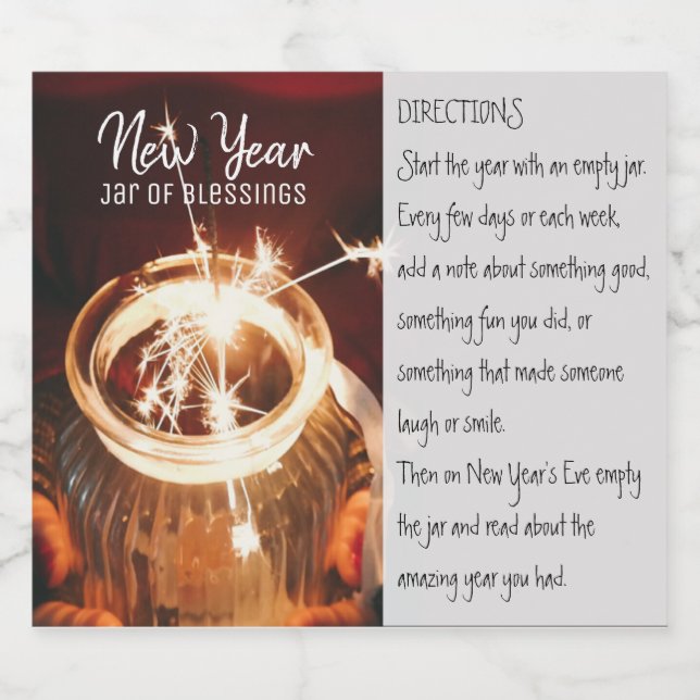 Det nya året Burk i Blessings-etiketten Spritflaskor Etikett (Enkel etikett)