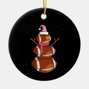 Det nya året för den konstiga fotbollsrugby Snögub Julgransprydnad Keramik