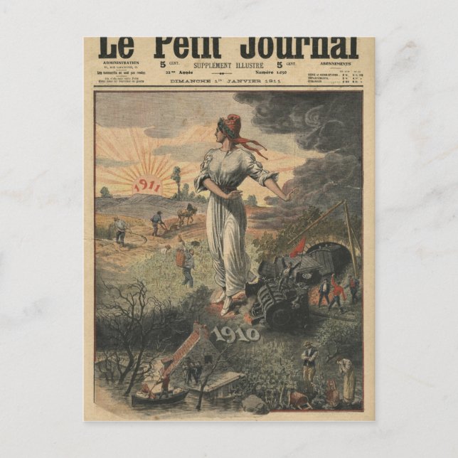 Det nya året frankrike hoppas för bättre dagar helg vykort (Framsida)