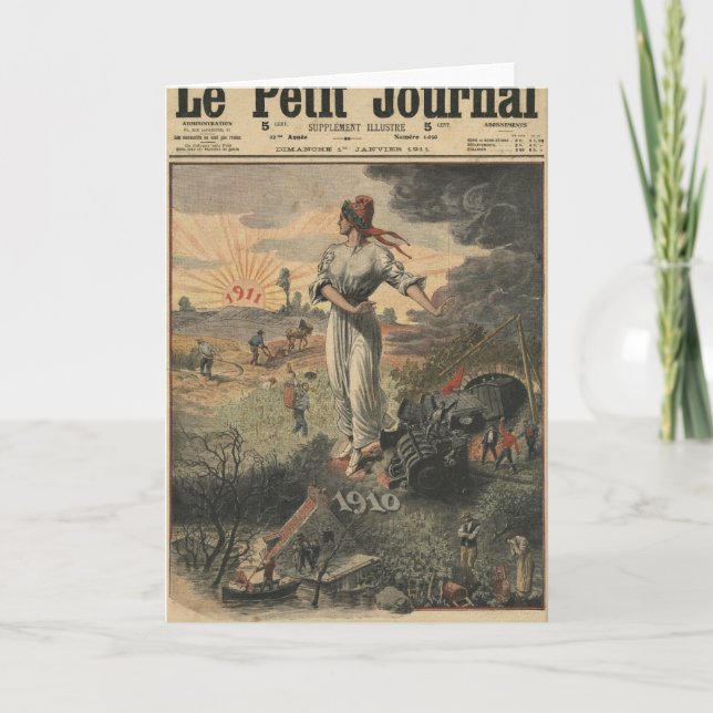 Det nya året frankrike hoppas för bättre dagar helgkort (Framsida)