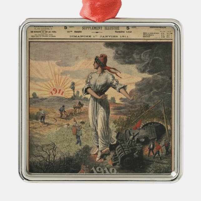 Det nya året frankrike hoppas för bättre dagar julgransprydnad metall (Framsidan)