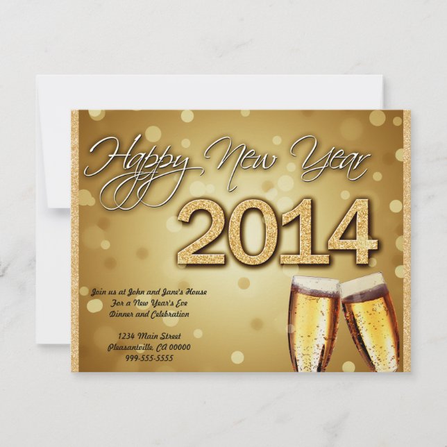 Det nya året i Flat Inbjudan 2014 (Framsida)