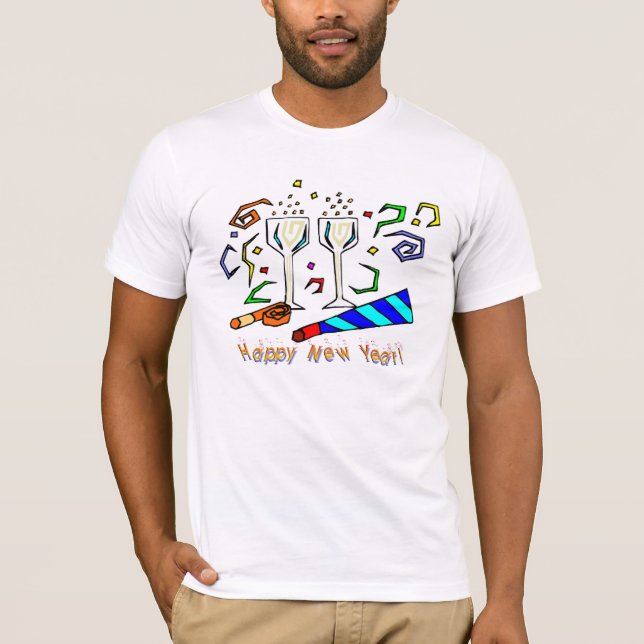 Det nya året stojar tillverkare tee shirt (Framsida)