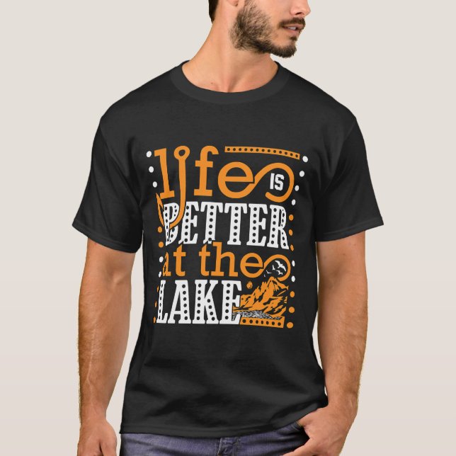 Det nya fiskelivet är bättre i Sjö T Shirt (Framsida)
