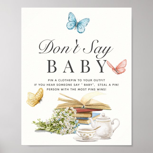 Det nya kapitlet Bok Baby Shower-spelet Säg inte B Poster (Framsidan)