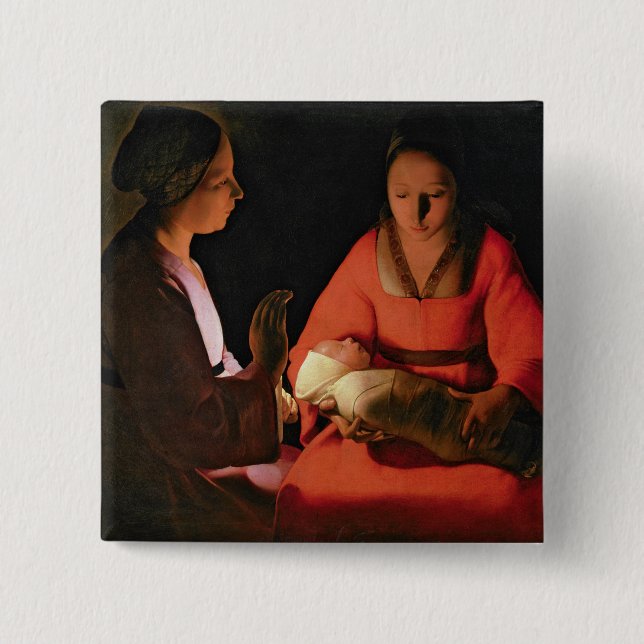 Det nyfödda barnet, sena 1640s knapp (Framsida)