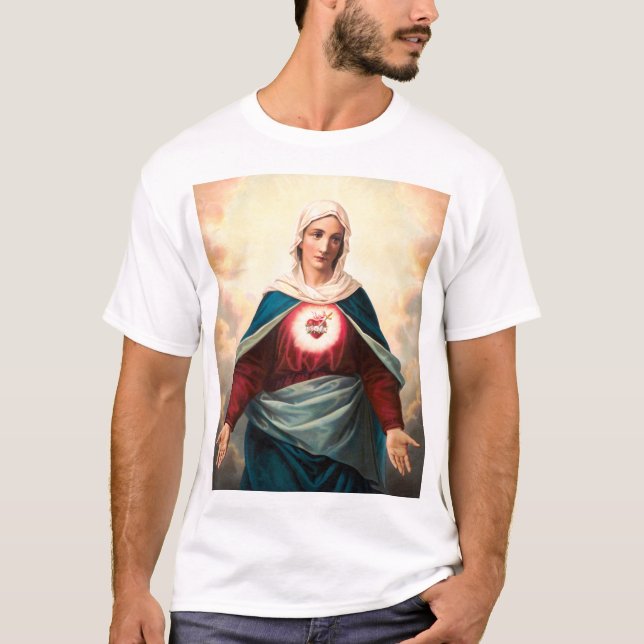 Det obefläckade hjärtat av Maria T Shirt (Framsida)