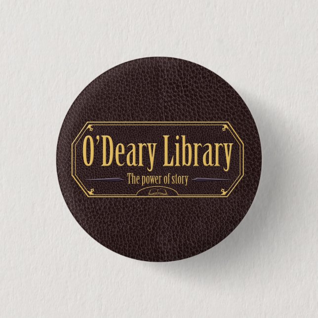 Det O'Deary bibliotek knäppas Knapp (Framsida)