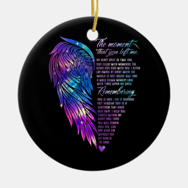 Det ögonblick du Lämnat mig min väktare min myt Julgransprydnad Keramik (Framsidan)