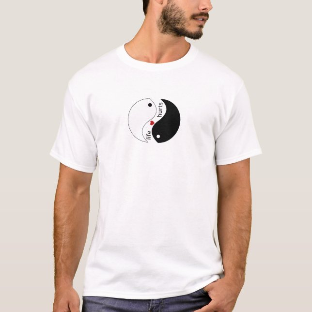 Det ontr när du kärlek, Yin Yang, Life Quote T Shirt (Framsida)