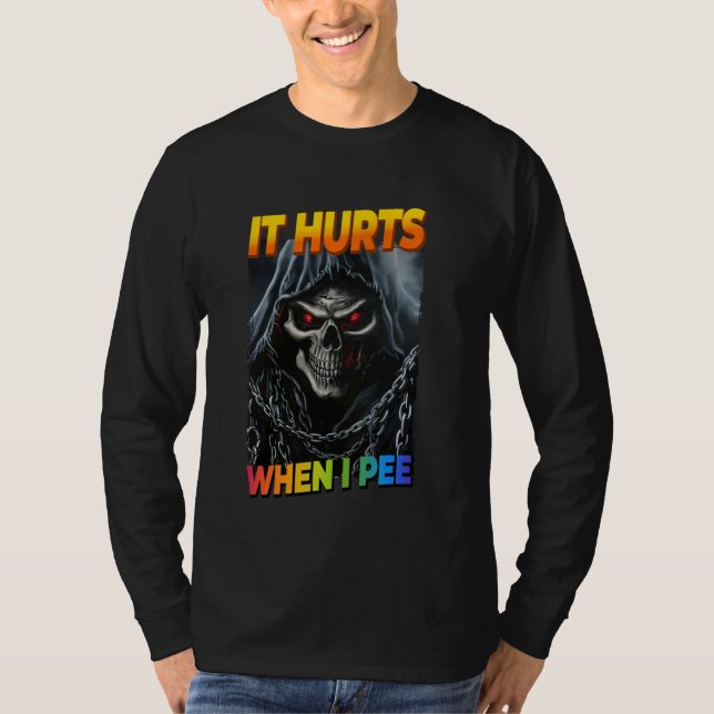 Det Ontr när jag Pee Cringe Skeleton T Shirt (Framsida)