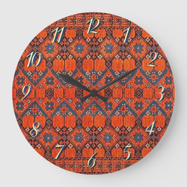 Det orientaliska persiska turkiska mönster mattar stor klocka (Framsida)