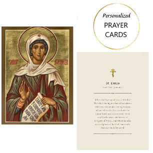 Det ortodoxa kristna Prayer-kortet St Emilia Placeringskort