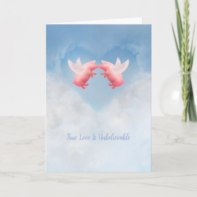 Det otroliga Kärlek som flyter från Grisar Kort (Framsida)