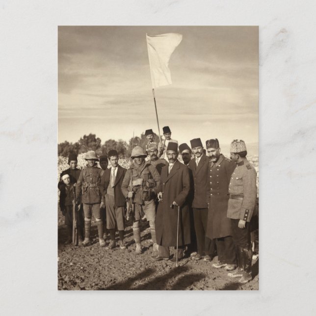 Det ottomanska imperiets överlämnande av Jerusalem Vykort (Framsida)