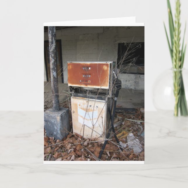 Det övergav bensinstation… original fotograferar kort (Framsida)