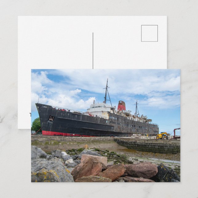 Det övergivna fartyget TSS Duke of Lancaster Helg Vykort (Fram/baksida)