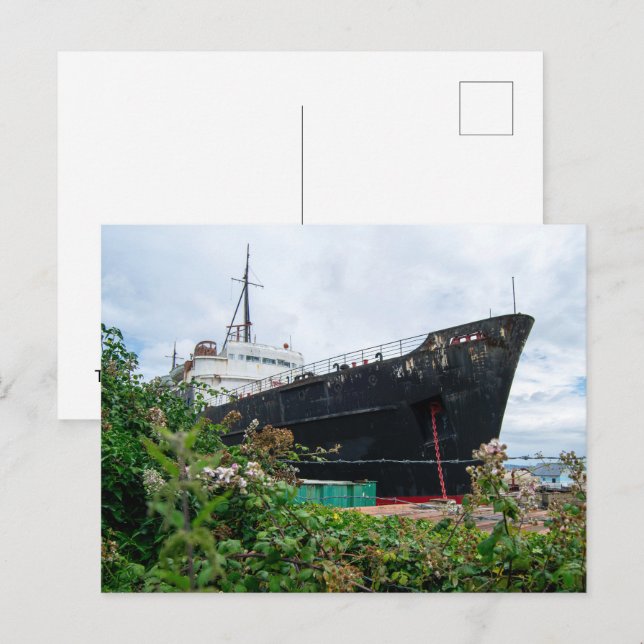 Det övergivna fartyget TSS Duke of Lancaster Vykort (Fram/baksida)