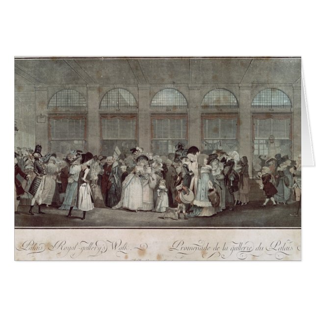 Det Palais Royal gallerit går, 1787 Hälsningskort (Framsidan Horizontal)