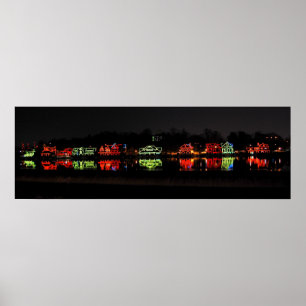 Det panorama- fotoet av sjöboden ror på jul poster